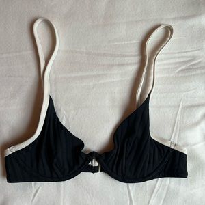 Aerie Wide Rib Unlined Underwire Plunge Bikini Top NEW W/ Tag